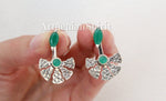 Earrings Sterling silver 925 and natural chrysoprase