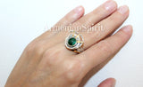 Green malachite jewelry se Earrings and ring Sterling silver 925 gold plated