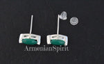 Earrings Sterling silver 925 and natural chrysoprase