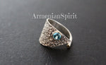 Very long drop earrings Light blue zircon jewelry Silver 925