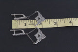 Armenian earrings semi circle SILVER 925 long chain dangle with English