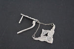 Armenian earrings semi circle SILVER 925 long chain dangle with English