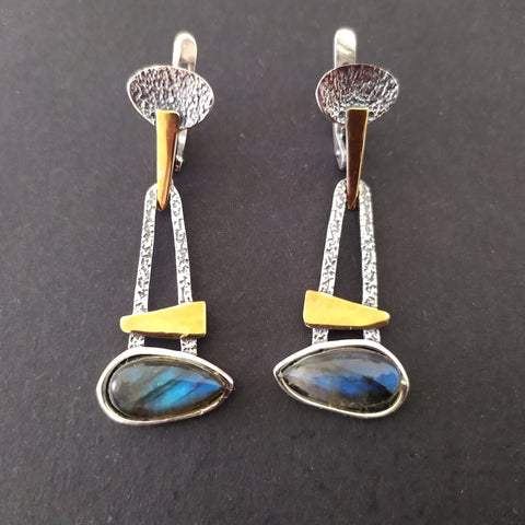 Labradorite gemstone earrings Silver 925