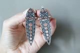 Sterling silver 925 set Long earrings and ring jewelry