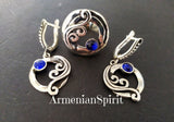 Jewelry SET Silver 925 Earrings Sapphire
