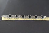 Vintage style bracelet Natural black onyx small ovals SILVER 925