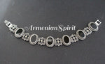 Vintage style bracelet Natural black onyx small ovals SILVER 925