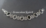 Vintage style bracelet Natural black onyx small ovals SILVER 925