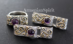 Amethyst ring Sterling silver 925 jewelry gold plated