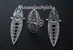 Sterling silver 925 set Long earrings and ring jewelry