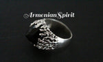 Black Earrings ring  Onyx Sterling silver 925