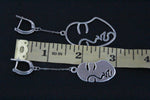 Art earrings Faces man woman Long on chains Sterling silver 925