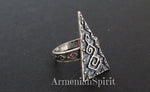 Triangle earrings Silver 925 ethnic pattern jewelry