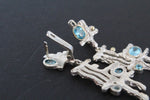 Earrings Blue zircon Sterling SILVER 925 gold plated