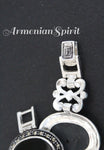 Vintage style bracelet Natural black onyx small ovals SILVER 925