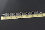 Vintage style bracelet Natural black onyx small ovals SILVER 925