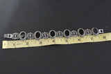 Vintage style bracelet Natural black onyx small ovals SILVER 925