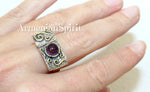 Amethyst ring Sterling silver 925 jewelry gold plated