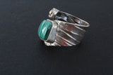 Malachite gemstone earrings and ring SET silver 925