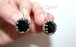 Black Earrings ring  Onyx Sterling silver 925