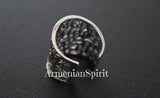 Ring adjustable Armenian jewelry Silver 925  with Armenian alphabet