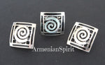 Vintage style set ring and earrings SILVER 925 square