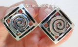 Vintage style set ring and earrings SILVER 925 square