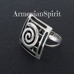 Vintage inspired square ring SILVER 925 square jewelry