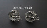 Small earrings and ring sterling silver 925 brown topaz