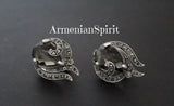 Small earrings and ring sterling silver 925 brown topaz