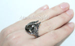 Small earrings and ring sterling silver 925 brown topaz