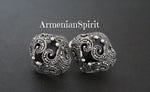 Small earrings and ring sterling silver 925 black onyx Armenian jewelry