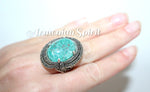 Sterling silver 925 earrings pendant ring  Green stone lab created