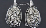 Earrings ring pendant Silver 925 Natural Pyrit golden druzy