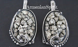 Earrings ring pendant Silver 925 Natural Pyrit golden druzy