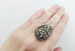 Earrings ring pendant Silver 925 Natural Pyrit golden druzy