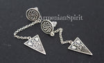 Very long earrings sterling silver 925 Persephone pomegrantes