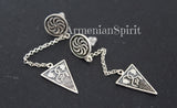 Very long earrings sterling silver 925 Persephone pomegrantes
