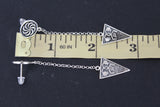 Very long earrings sterling silver 925 Persephone pomegrantes