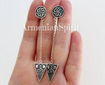 Very long earrings sterling silver 925 Persephone pomegrantes