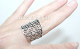 Ring adjustable Armenian jewelry Silver 925  with Armenian alphabet