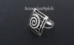 Vintage style set ring and earrings SILVER 925 square