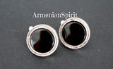 Vintage style set ring and earrings black onyx SILVER 925