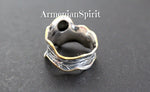 Vintage style ring black onyx SILVER 925 gold plated