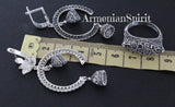 Armenian jewelry Earrings with bells filigree Sterling silver 925