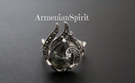 Small earrings and ring sterling silver 925 brown topaz