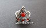 Thumb ring finger cover Adjustable with quartz Ethnic Sterling SILVER 925