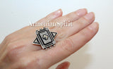Ring rectangle Adjustable Armenian handmade rings Sterling 925