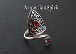 Sterling 925 silver ring Adjustable CHOOSE blue or red quartz stone