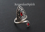 Sterling 925 silver ring Adjustable CHOOSE blue or red quartz stone